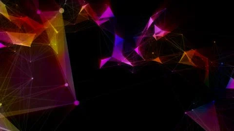 Abstract connected dots and lines on dark background. Plexus background. 스톡 일러스트