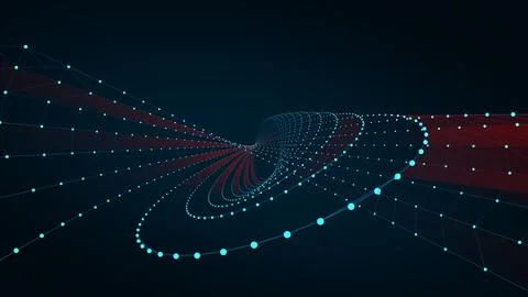Abstract connected dots and lines on dark background. Plexus background. Stock Illustration