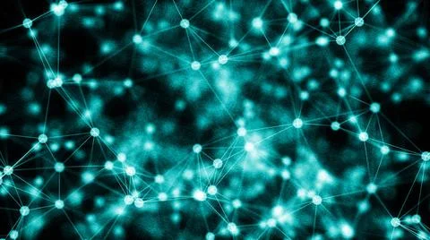 Abstract connected dots on bright blue background Abstract connected dots ... Stockfoto's