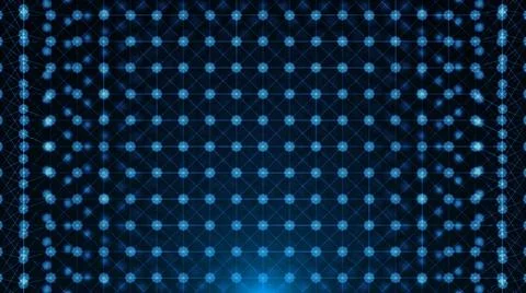 Abstract connected dots on bright blue background Abstract connected dots ... 스톡 사진
