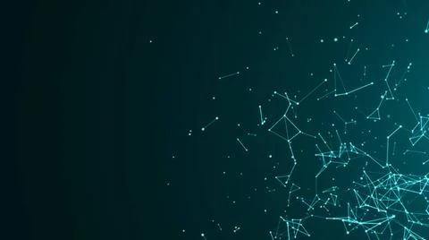Abstract connected dots on bright blue background. Technology Abstract con... 스톡 사진