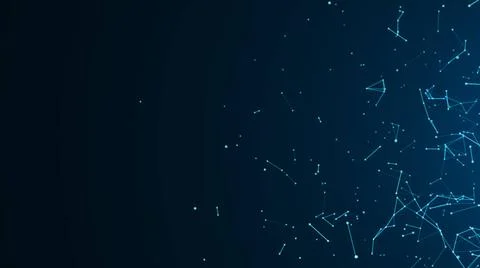 Abstract connected dots on bright blue background. Technology Abstract con... 스톡 사진