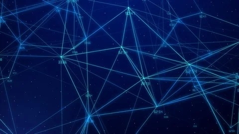 Abstract connected dots plexus networking light blue background with code number Stock Footage 112649516