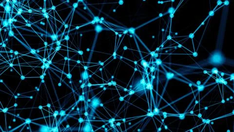 Abstract connected dots. Technology background Illustrazione stock