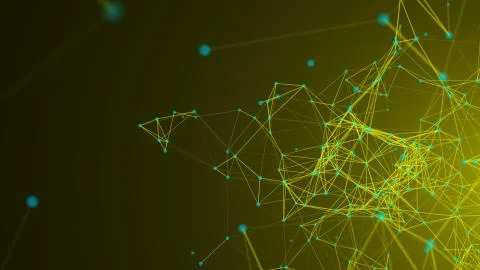Abstract connected dots. Technology concept. Digital backdrop Illustrazione stock