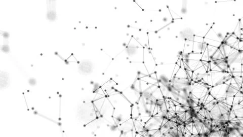 Abstract connected dots on white background. Technology concept. Digital Stock Illustration