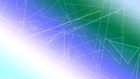 Abstract connected line network with translucent triangles in green, teal, .. Stock Illustration