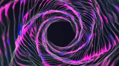 Abstract connected lines and dots forming a circle retro style. Round Shape O Illustrazione stock