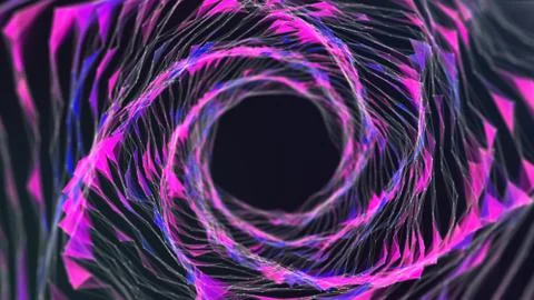 Abstract connected lines and dots forming a circle retro style. Round Shape O 스톡 일러스트