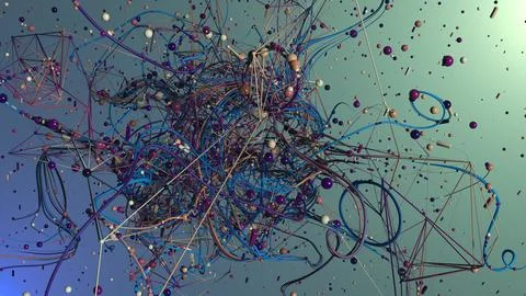 Abstract Connected Lines and Spheres Representing Modern Network Concept Stockillustratie