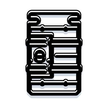 Abstract connected metal pipes network illustration Stock Illustration