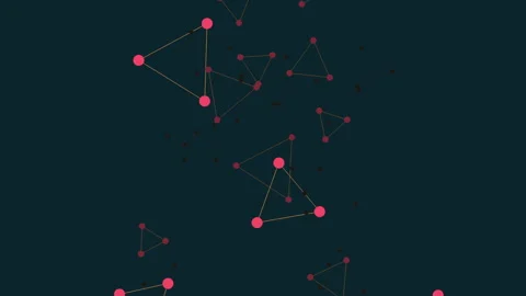 Abstract connected nodes and lines on dark background, technology network Stock Footage 330074808