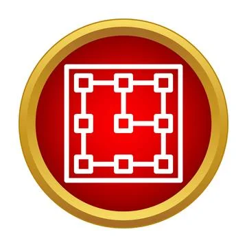 Abstract connected square blocks network technology icon Stockillustratie