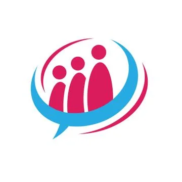 Abstract connected unity people community logo design vector illustrations Stock Illustration