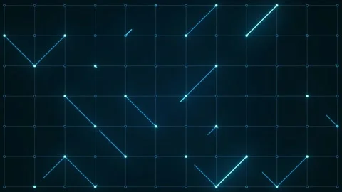 Abstract Connecting Dots And Lines In Grid Video stock 143893224
