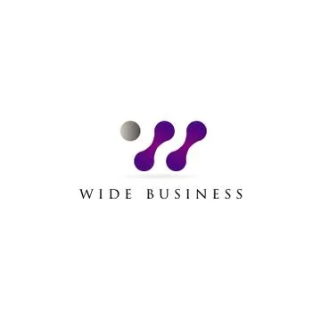 Abstract Connection Dot Letter W Logo Sign Symbol Icon Stock Illustration