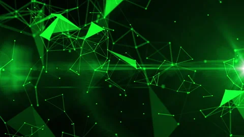 Abstract connection dots. Digital background. 3d rendering. Green light leak Stock Footage 261537902