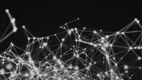 Abstract connection dots. Technology background. Digital drawing black and white イラスト素材