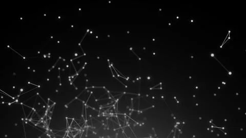 Abstract connection dots. Technology background. Digital drawing black and white Illustrazione stock