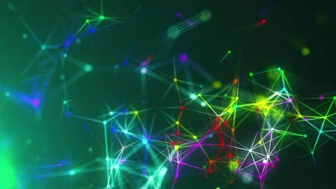 Abstract connection dots. Technology background. Network concept. 3d rendering Stock Illustration