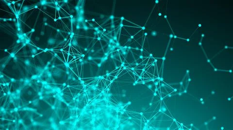 Abstract connection dots. Technology background. Network concept. 3d rendering Stock Illustration