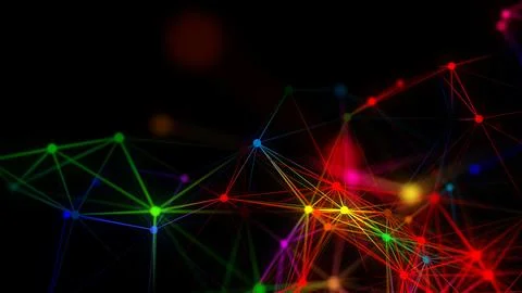 Abstract connection dots Technology background Network concept 3d rendering Stock Photos