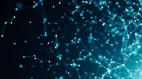 Abstract connection dots. Technology background. Digital drawing blue them... 스톡 사진