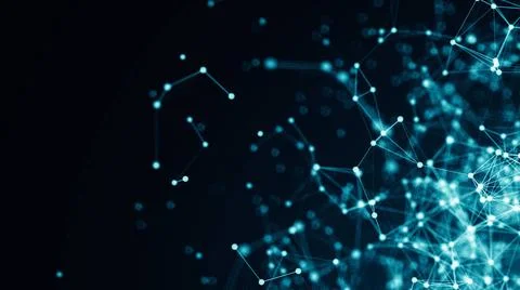 Abstract connection dots. Technology background. Digital drawing blue them... 스톡 사진