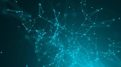 Abstract connection dots. Technology background. Digital drawing blue them... Stock Photos
