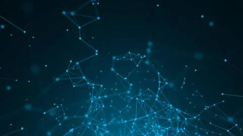 Abstract connection dots. Technology background. Digital drawing blue them... Stock Photos