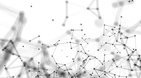 Abstract connection dots. Technology background. Digital drawing black and... Stock Photos