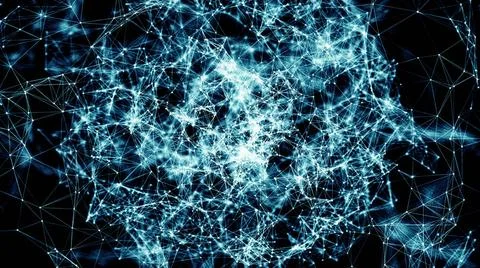 Abstract connection dots. Technology background. Digital theme. Network co... Foto stock