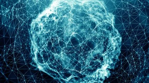 Abstract connection dots. Technology background. Digital theme. Network co... Foto stock