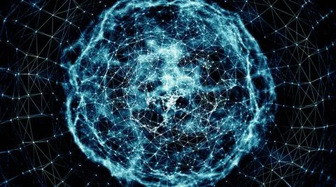 Abstract connection dots. Technology background. Digital theme. Network co... Stock Photos