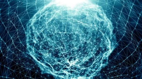 Abstract connection dots. Technology background. Digital theme. Network co... Foto stock