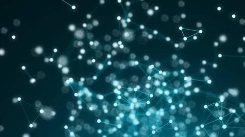 Abstract connection dots. Technology background. Digital theme. Network co... Foto stock