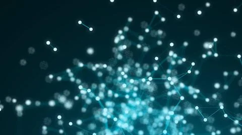 Abstract connection dots. Technology background. Digital theme. Network co... Foto stock