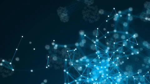 Abstract connection dots. Technology background. Digital theme. Network co... Foto stock