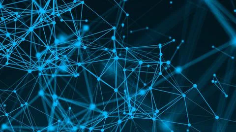 Abstract connection dots. Technology background. Network concept 3d render... Stock Photos