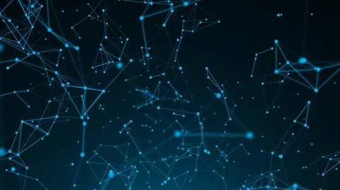 Abstract connection dots. Technology background. Network concept 3d render... Foto stock