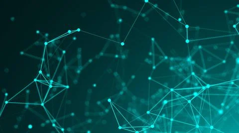 Abstract connection dots. Technology background. Network concept 3d render... Foto stock