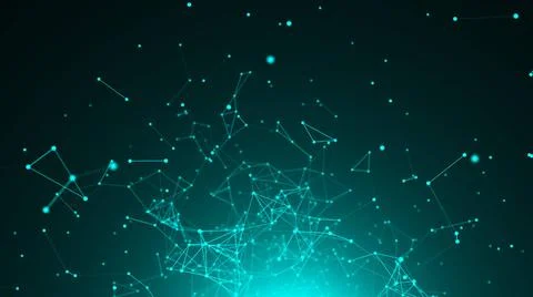 Abstract connection dots. Technology background. Network concept 3d render... Foto stock