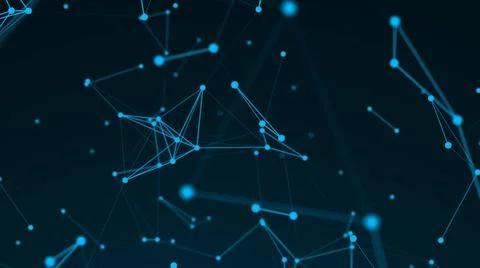 Abstract connection dots. Technology background. Network concept 3d render... Foto stock