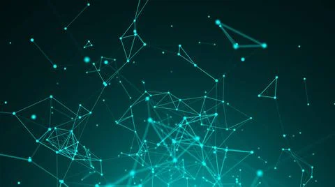 Abstract connection dots. Technology background. Network concept 3d render... Stock Photos