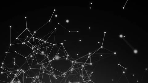 Abstract connection dots. Technology background. Digital drawing black and... Stock Photos