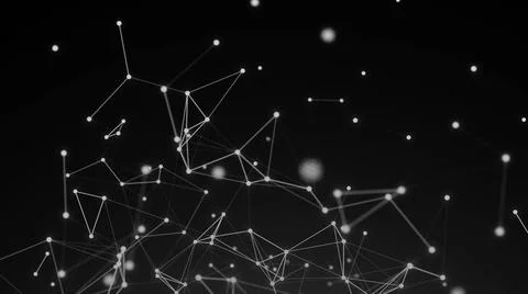 Abstract connection dots. Technology background. Digital drawing black and... Foto stock