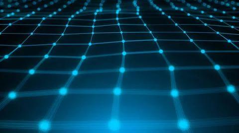 Abstract connection dots. Technology background. Digital drawing blue them... Stock Photos