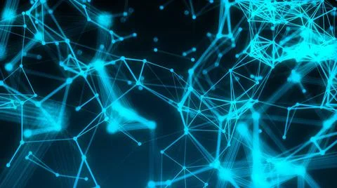 Abstract connection dots. Technology background. Digital drawing blue them... Stock Photos