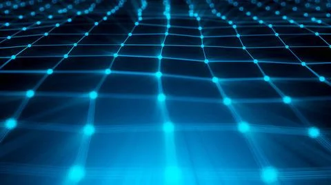 Abstract connection dots. Technology background. Digital drawing blue them... Foto stock