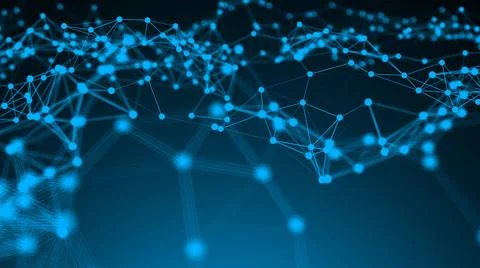 Abstract connection dots. Technology background. Digital drawing blue them... Stock Photos